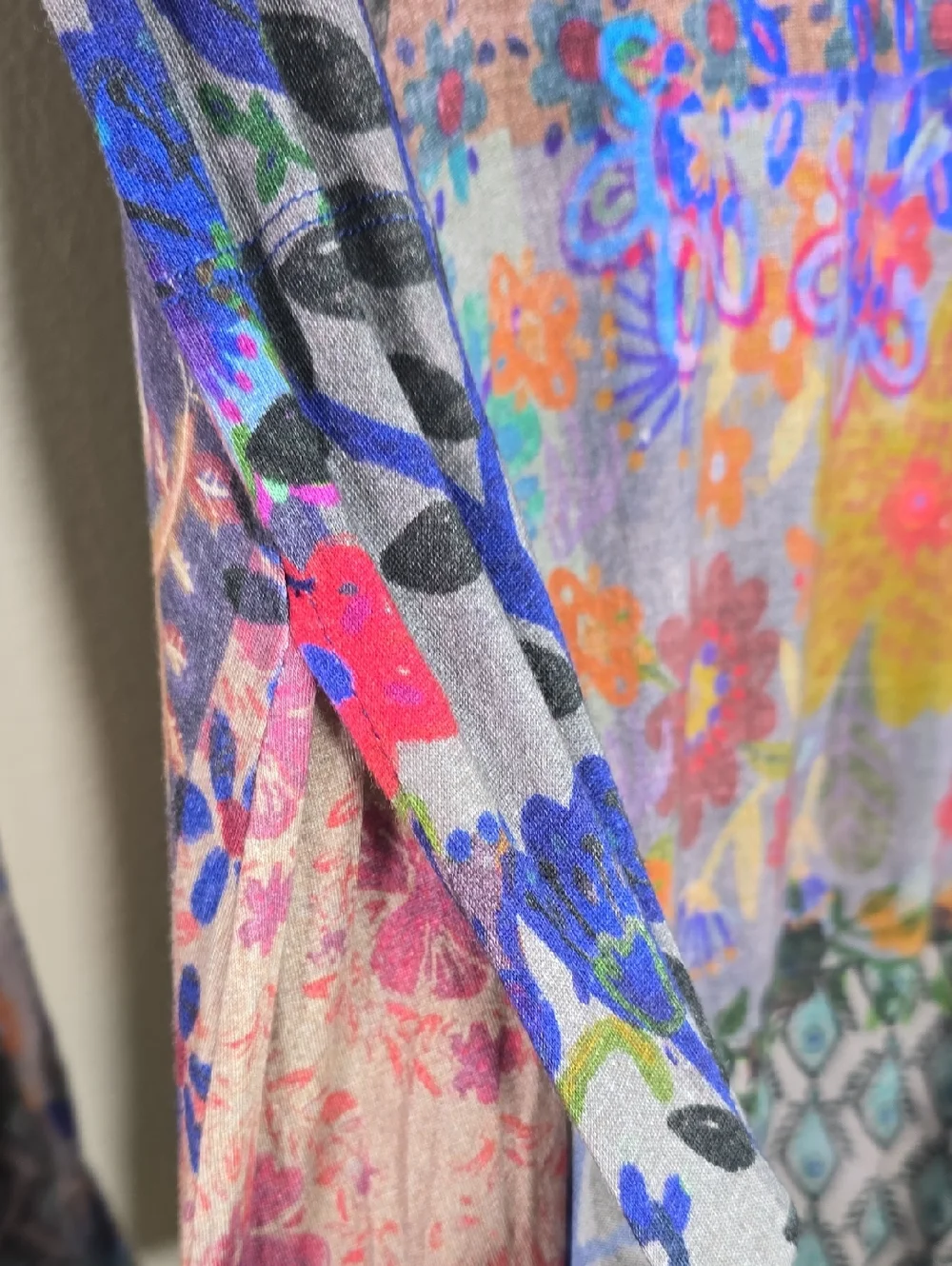 NATURAL LIFE Patchwork Floral Long-Sleeve Maxi Dress - Purple, Blue, Pink, Brown - Picture 7 of 9
